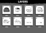 Popeyes Sandwich Multi Layer Stencil