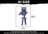 Minecraft Skeleton Multi Layer Stencil