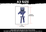 Minecraft Skeleton Multi Layer Stencil