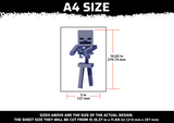 Minecraft Skeleton Multi Layer Stencil