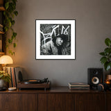 Notorious — 50 × 50 cm framed print in a room.