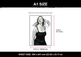 Beautiful Woman Portrait stencil - A1