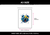 Blue and Gold Panda A3