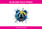 Blue and Gold Panda colour artwork