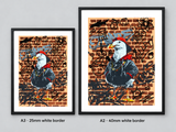 Chip Mug print mockups in black frames: A3 with 25mm white border and A2 with 40mm white border