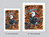 Chip Mug unframed print mockups: A3 with 25mm white border and A2 with 40mm white border