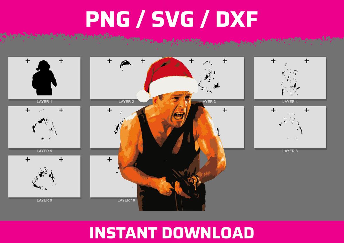 Die Hard Christmas Scene instant download PNG SVG DXF