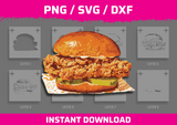 Popeyes Sandwich Stencil Files - Digital Download