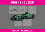 Formula E Car Stencil Files - Digital Download