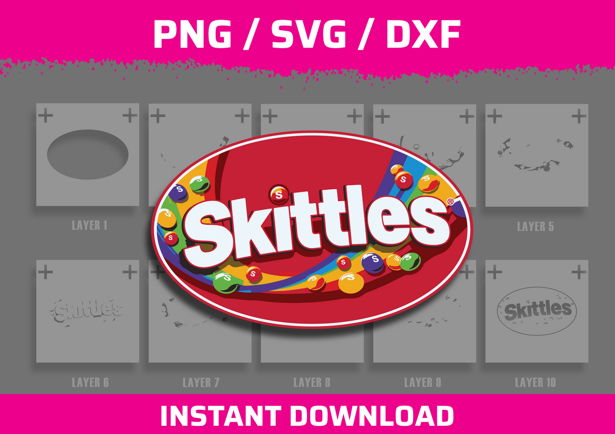 Skittles Logo Stencil Files - Digital Download