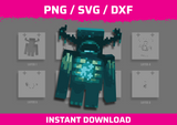 Minecraft Warden  Stencil Files - Digital Download