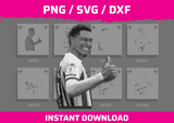 Sunderland Player Stencil Files - Digital Download