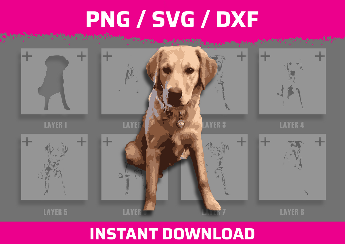 Timothy's Golden Retriever Stencil Files - Digital Download