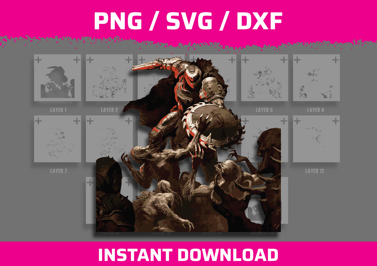 Doom Guy Stencil Files - Digital Download