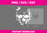 Skull 2 Stencil Files - Digital Download
