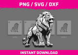 Easy Greyscale Lion Stencil Files - Digital Download