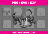 Raptor Family Stencil Files - Digital Download