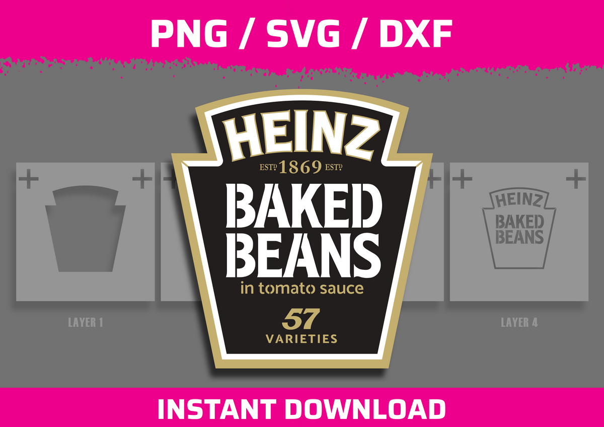 Heinz Beans Logo Stencil Files - Digital Download