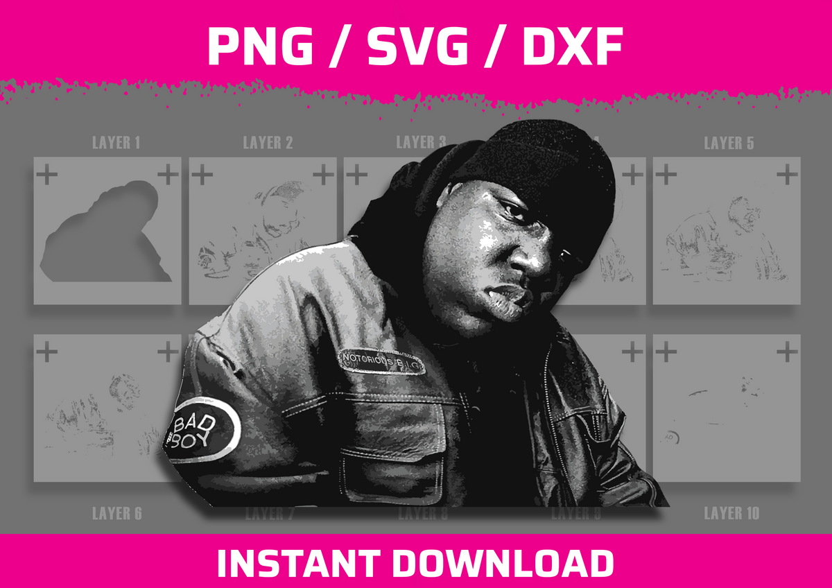Notorious BIG (Biggie Smalls) Stencil Files - Digital Download