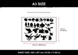 Dragon Silhouette Set A3