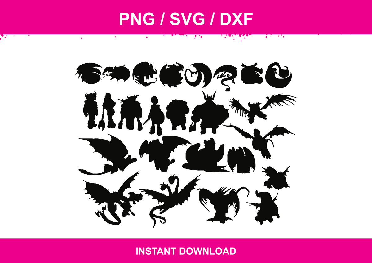 Dragon Silhouette Set download files