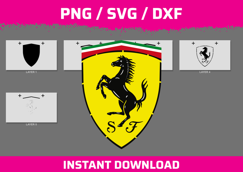 Ferrari Logo Stencil Files - Digital Download – Tomwellywells store