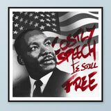 “Free” Speech - Martin Luther King — 30 × 30 cm framed print mockup.