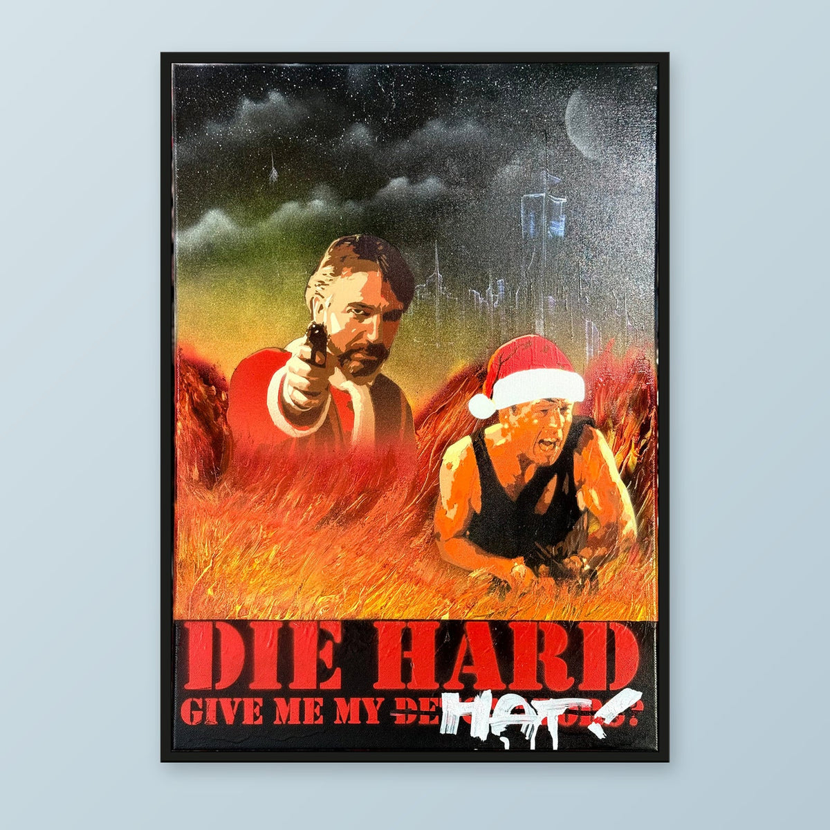 Give Me My Hat! — A3 framed print mockup.
