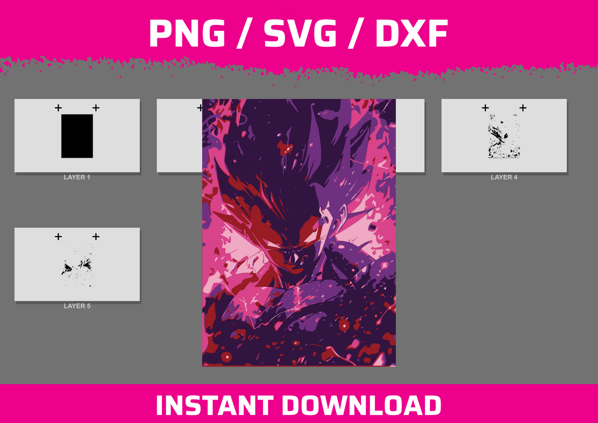 Goku instant download PNG SVG DXF