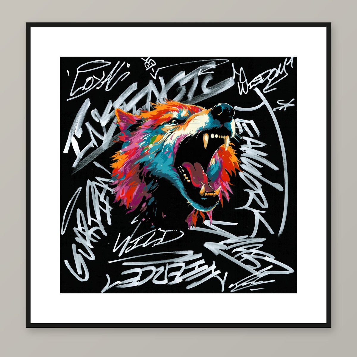 Howls you? — 50 × 50 cm framed print mockup.