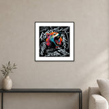 Howls you? — 50 × 50 cm framed print in a room.
