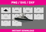 Imperial Star Destroyer instant download PNG SVG DXF