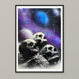 Intergalactic Skulls — A2 framed print mockup.