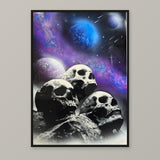 Intergalactic Skulls — A3 framed print mockup.