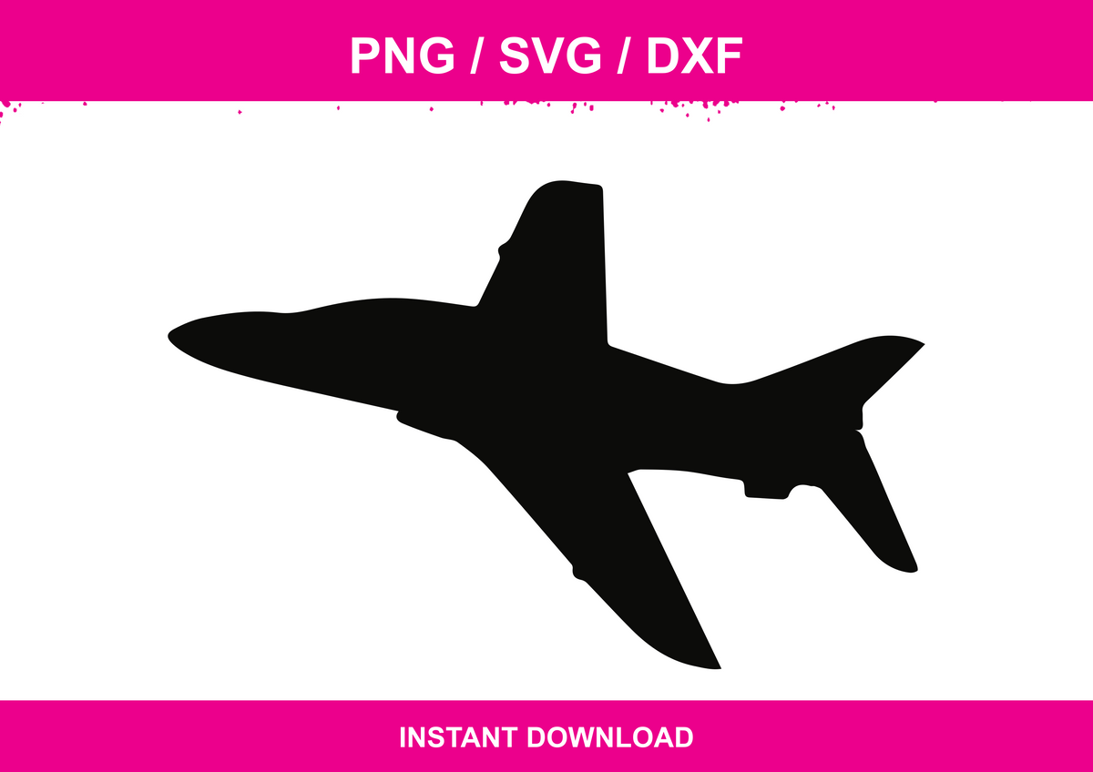 Jet Silhouette instant download PNG SVG DXF