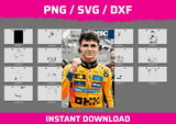 Lando Norris instant download PNG SVG DXF