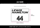 Lewis Hamilton 44 Wordmark A4