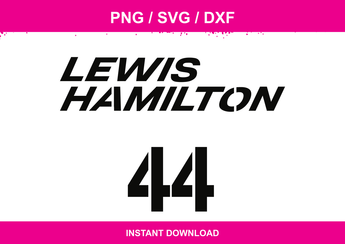 Lewis Hamilton 44 Wordmark instant download PNG SVG DXF