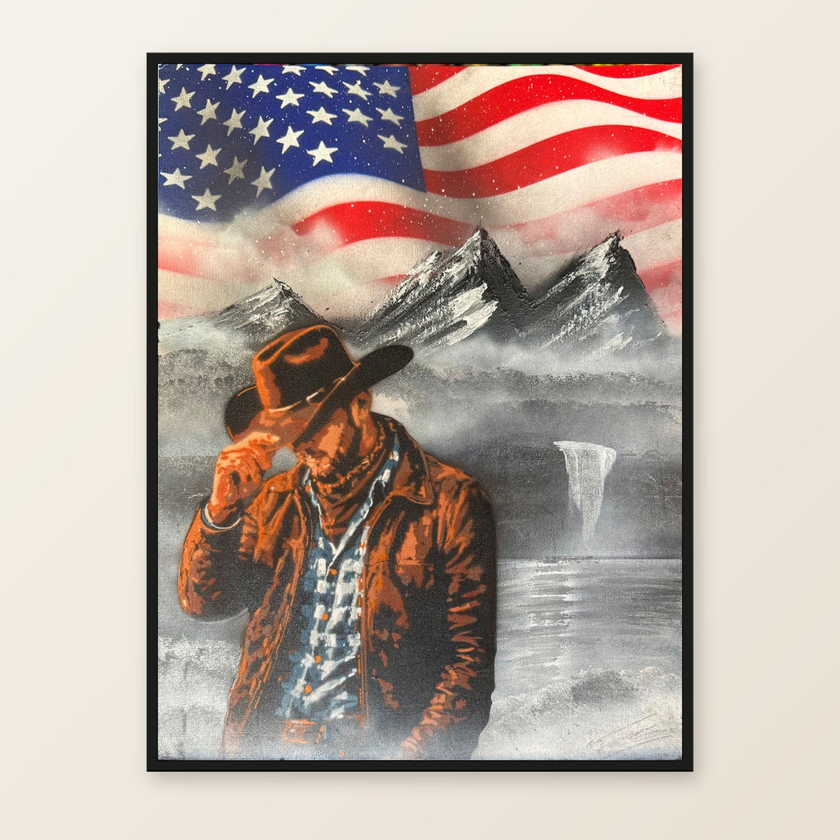 Lone Ranger - Print framed print on a neutral background. Illustrative framed mockup.