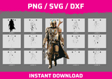 Mandalorian Full Body instant download PNG SVG DXF