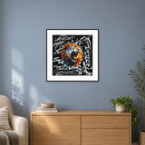 Mane Event framed print in a styled room. Illustrative room mockup.