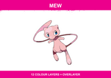 Mew artwork — 12 colour layers plus overlayer