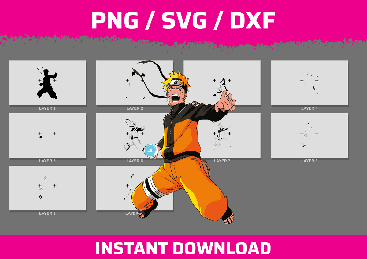 Naruto instant download PNG SVG DXF