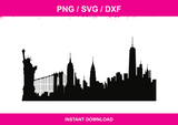 New York City Skyline Silhouette instant download PNG SVG DXF