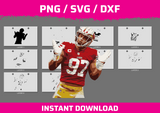 Nick Bosa instant download PNG SVG DXF