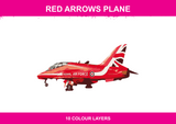 Red Arrows Plane colour artwork