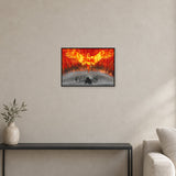 Rise framed print in a room; illustrative mockup with corrected artwork edges.