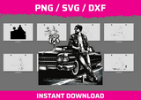 Route 66 and Cadillac instant download PNG SVG DXF