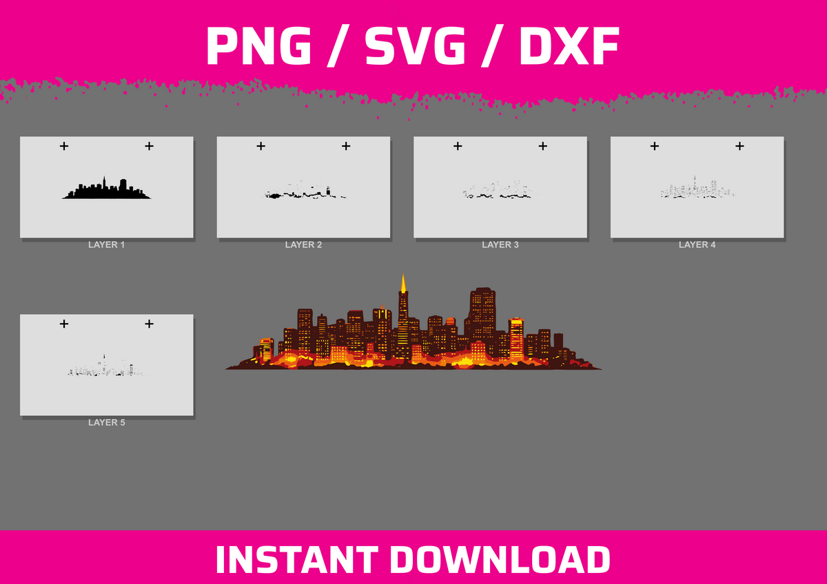 San Francisco City instant download PNG SVG DXF