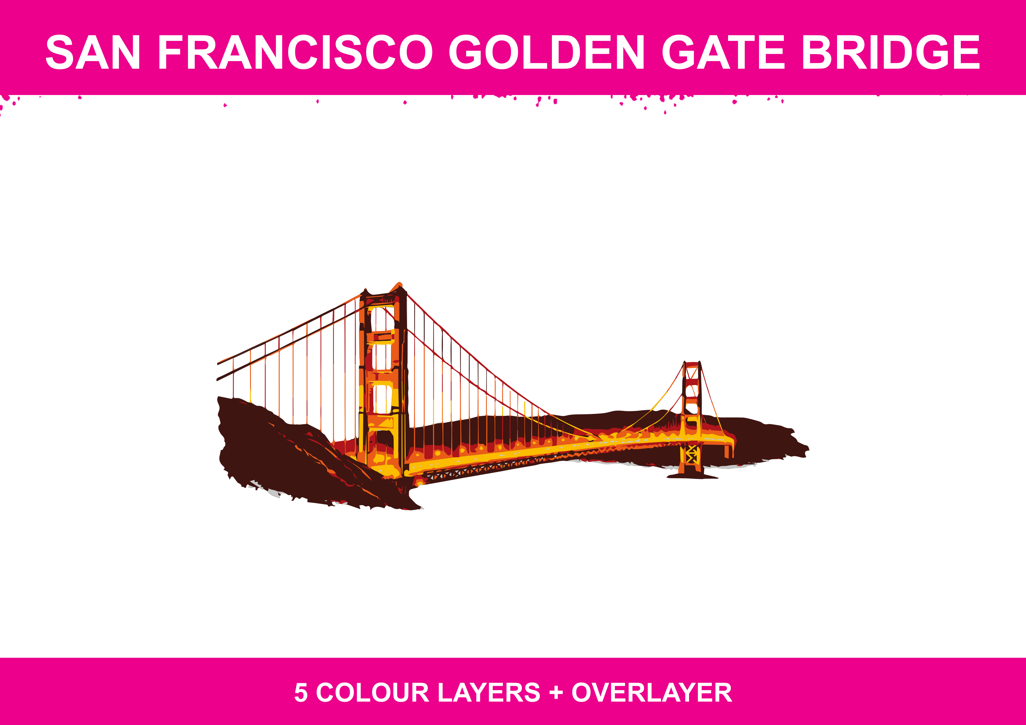 San Francisco Golden Gate Bridge Stencil Files - Digital Download ...